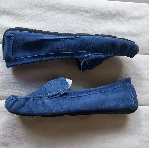Gentle Soles By Kenneth Cole Blue Suede Leather Loafers_9 - Picture 7 of 8